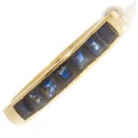 A sapphire ring, in gold marked 18k, 3.8g, size L