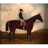 Follower of Henry Thomas Alken - Racehorse with Jockey up, bears signature, oil on canvas, 29.5 x