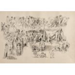 20th c School - A Sheet of Nude Figure Studies, signed with monogram OM and inscribed Munich, pen