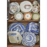 Miscellaneous ceramics, to include tea ware, saucers and cups by Coalport, Bloor Derby Spode,