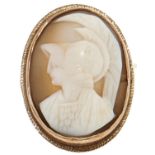 A cameo ring, adapted from a brooch, in gold, 8.6g, size M