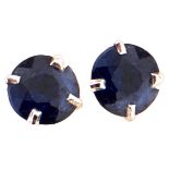 A pair of white gold and sapphire earrings, 0.5g