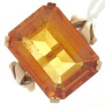 A 9ct gold citrine ring, 10.5g, size V