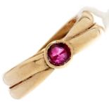 A ruby ring, in gold marked 9ct, 3.4g, size L