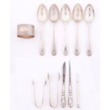 A set of five Edward silver teaspoons, Old English pattern, by J Round & Son, Sheffield 1906 and a