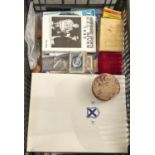 Miscellaneous printed ephemera, including stamps and stamp collecting, football memorabilia,