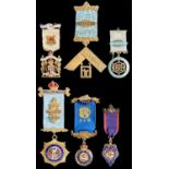 Three silver / silver gilt and enamel masonic jewels, comprising Past Masters, regulation pattern