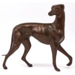 A bronze sculpture of a Greyhound, 41.5cm l, 38cm h Good condition