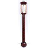 A reproduction inlaid mahogany cistern barometer, the silvered dial inscribed G Cornitti & Son