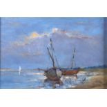 Michael Chapman (20th / 21st c) - Fishing Boats at East End Wells, Norfolk, signed, signed again,