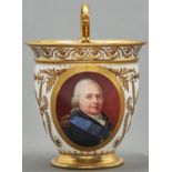 A Sevres cup, tasse a chocolat 'AB', c1820, painted by [Abraham] Constantin, signed, with Louis