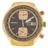 A Seiko gold plated self-winding gentleman's chronograph wristwatch, with day and date Wear