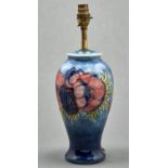 A Moorcroft Anemone lamp, late 20th c, 27cm h excluding fitment, impressed mark Good condition