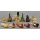 Eleven Venetian glass models of birds, second half 20th c, 13.5cm h and smaller One slightly