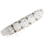 A cubic zirconia ring, in white gold marked 18kt, 3.3g, size O