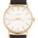 A Tissot gold plated gentleman's wristwatch, maker's box Apparently working order, wear and