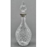 An Elizabeth II silver mounted cut glass decanter and stopper, 33cm h, maker A C & S S Ltd,