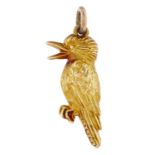 A gold kookaburra pendant, 1g