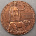 WWI "She died" memorial plaque, Lilian Florence Harper, workman's number 11 and on the reverse W,