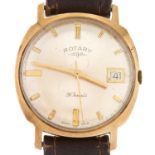 A Rotary 9ct gold gentleman's wristwatch, with date Consistent age wear, dial slightly spotted,