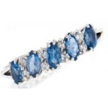 A topaz and diamond ring, in 18ct white gold, 4g, size Y