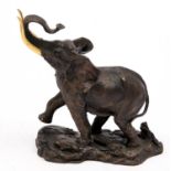 A bronze resin sculpture of an elephant - Giant of the Serengeti, 24cm h