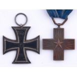 WWI, Germany Iron Cross, Second Class and Italy, War Merit Cross