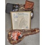 A mandolin and miscellaneous cameras, binoculars and other items