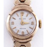 A Rolex 9ct gold lady's wristwatch, Precision, maker's gold bracelet and clasp, maker's box, 23.6g