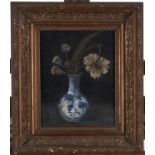 A White, early 20th c - A Flowerpiece, signed, oil on canvas, 23 x 18cm