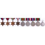 WWII Stars (4), Defence Medal (2), War Medal (2) and Coronation Medal 1953