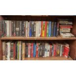 Soccer, Subject. Two shelves of books, principally biographies of footballer's