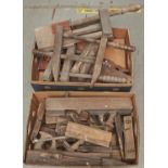 A quantity of Victorian and other woodwork planes, etc