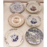 A set of six G L Ashworth & Brothers Nangpo pattern Ironstone plates, 1883, 21cm diam, impressed and