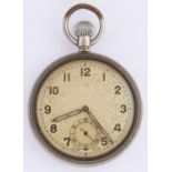 Military Timepiece. A WWII British Air Ministry issue keyless lever observer's watch, case back