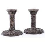 A pair of Elizabeth II dwarf silver candlesticks, 90mm h, Birmingham 1967, loaded