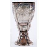 A German silver goblet, 20th c, 14cm, maker's and crown and crescent control marks, 5ozs