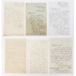 19th c British Artists. A collection of autograph letters signed, including Sir George Hayter, David