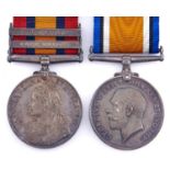 Anglo Boer War - WWI pair, Queen's South Africa Medal, two clasps, Cape Colony and South Africa 1902