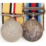 Post WWII conflicts pair, Iraq Medal and Operational Service Medal Afghanistan clasp SAC C J