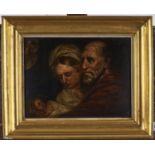 British (?) School, 19th c - The Holy Family, oil on board, 24.5 x 33cm