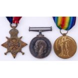 WWI group of three, 1914-15 Star, British War Medal and Victory Medal 55626 Gnr W T Mitchell RGA [