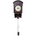 A hook and spike wall timepiece with alarm, John Whitehurst II Derby, c1790, the two train double