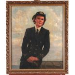 British School, 20th c - Portrait of Margaret Ogilvie, nee Hatton, of the Women's Royal Naval Air