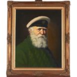 German School, 20th c - Portrait of a Bearded Man in a Green Hat; Portrait of a Mariner, two, one