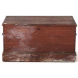 A pine chest, c1900, the interior with a till, 93cm l