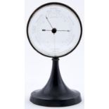 A German double sided glass and black painted metal 'mystery' desk barometer, C P Goerz, Berlin,