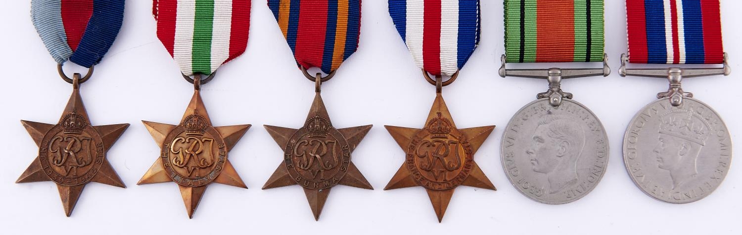 WWII Stars (4), Defence Medal and Victory Medal