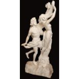 A life sized statutary marble group of Apollo and Daphne, 20th c, 195cm h