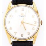 A Tissot gold plated wristwatch, 32mm Working but with signs of wear from age and use